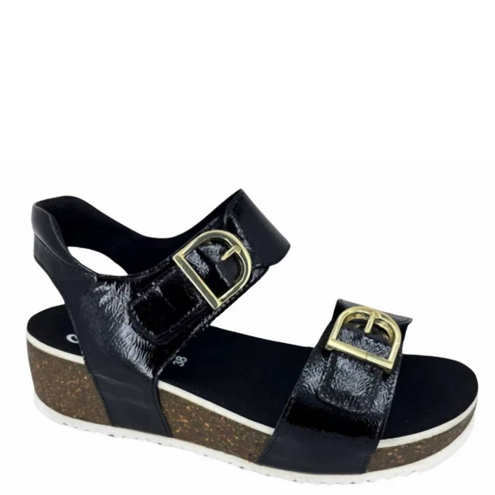 NEW ARA women's nova sandal in black patent